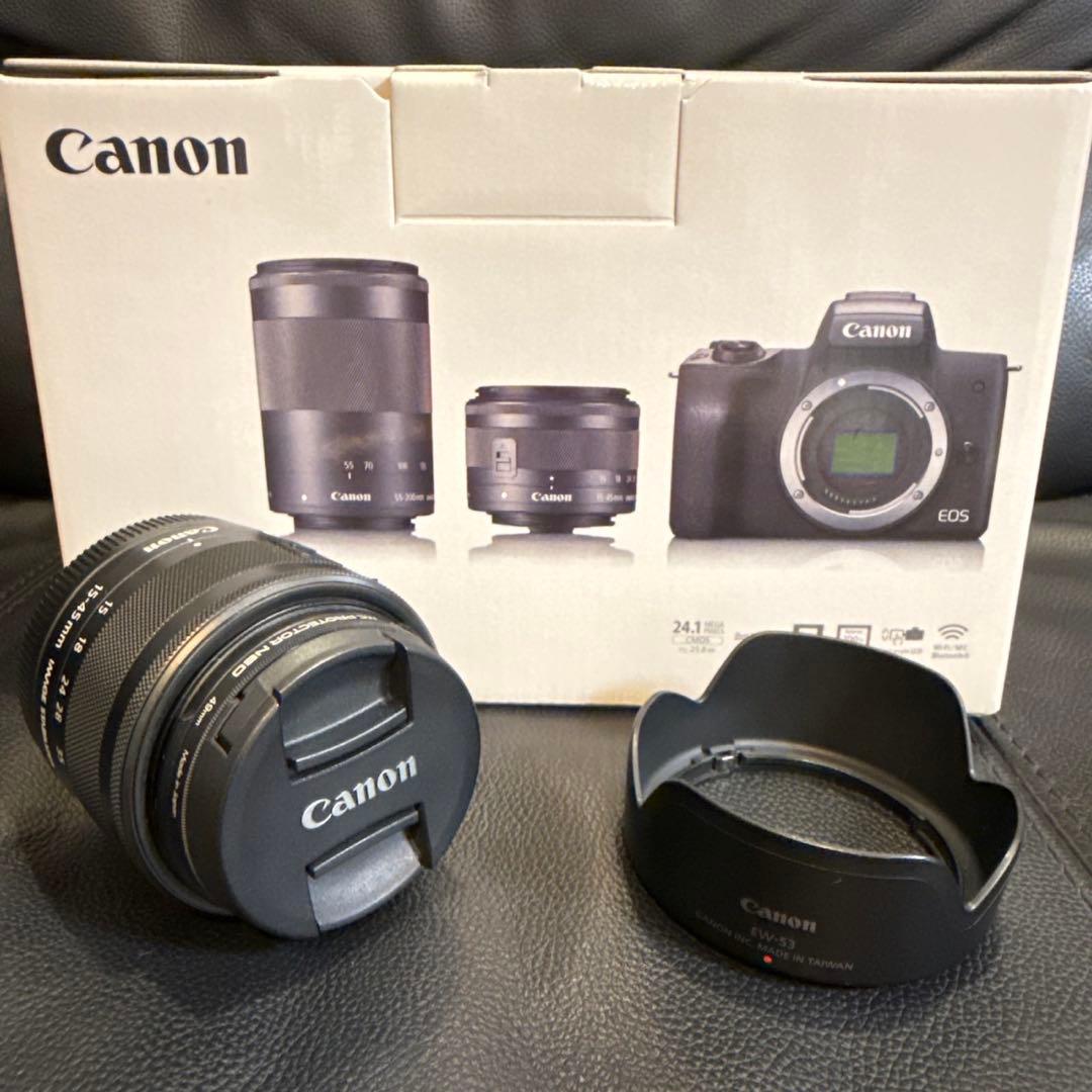 お買得！Canon EOS Kiss M ブラック+レンズ３本+おまけ複数