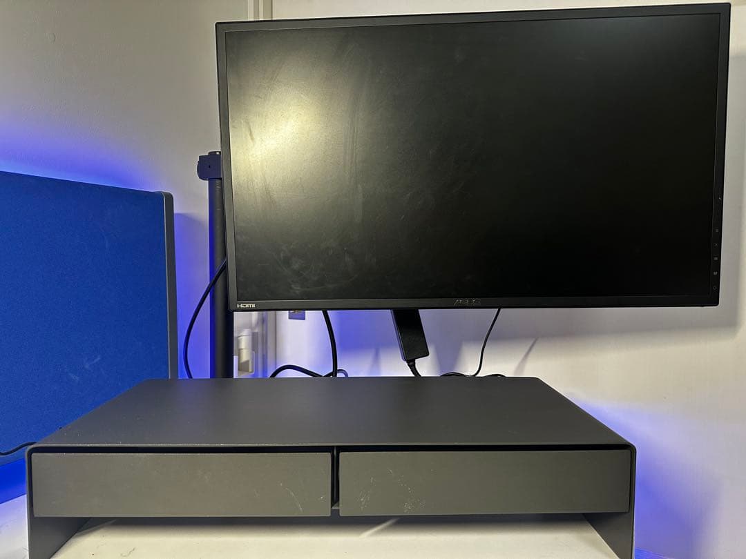 ASUS 液晶モニター 「モニター本体・モニターアーム・ケーブル・パソコン台」