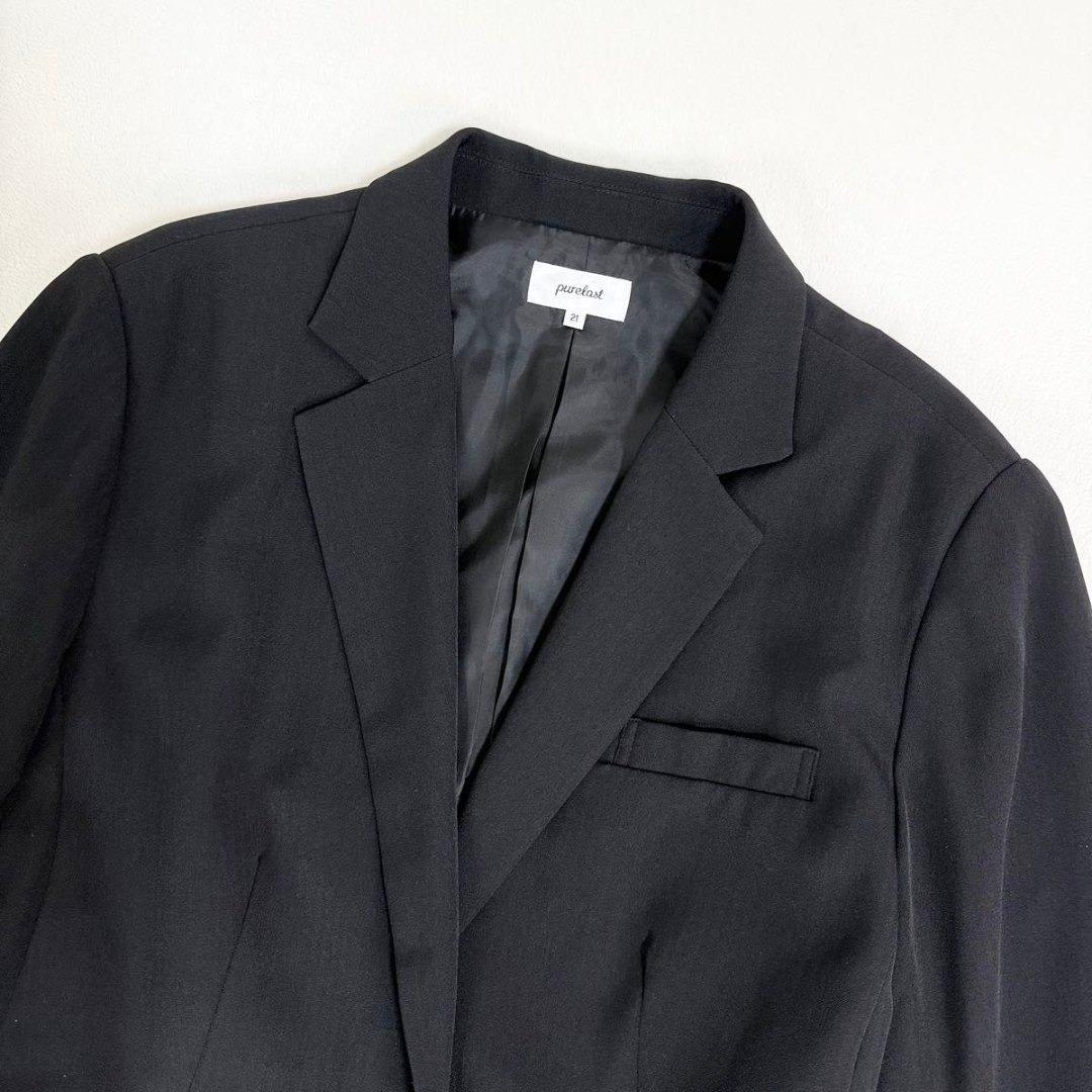 【未使用級】 purelast セットアップ 21号 大きいサイズ 黒 洗える