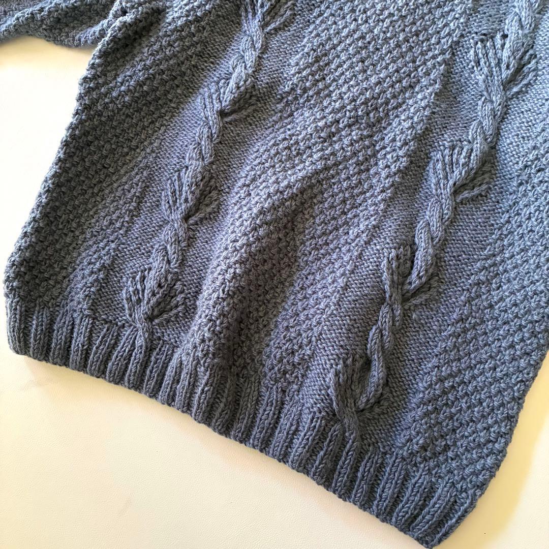 【美品】ジャーナルスタンダード　ネパール製ぽこぽこハンドニット　くすみブルー