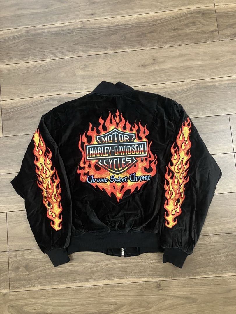 希少 Harley-Davidson ベロアスカジャン