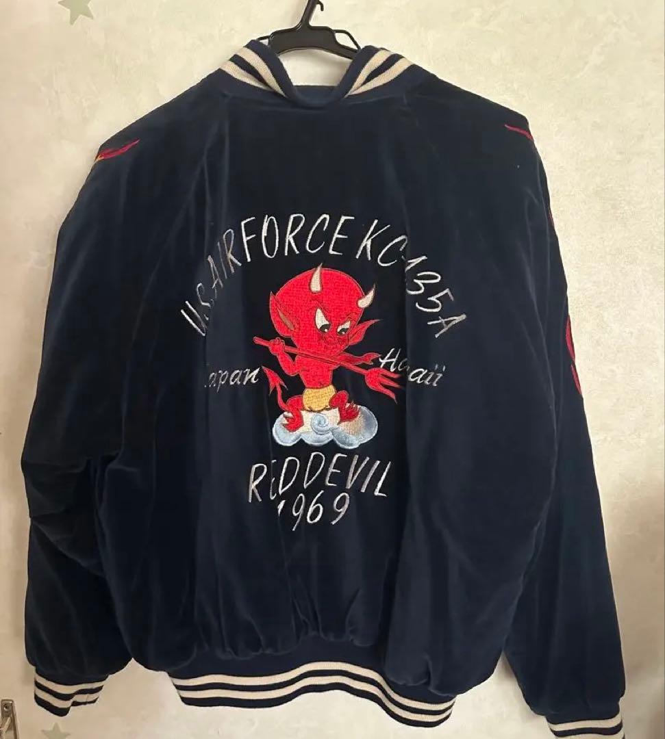 希少【red devil vintage / 別珍 刺繍 スカジャン