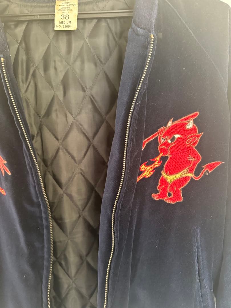 希少【red devil vintage / 別珍 刺繍 スカジャン