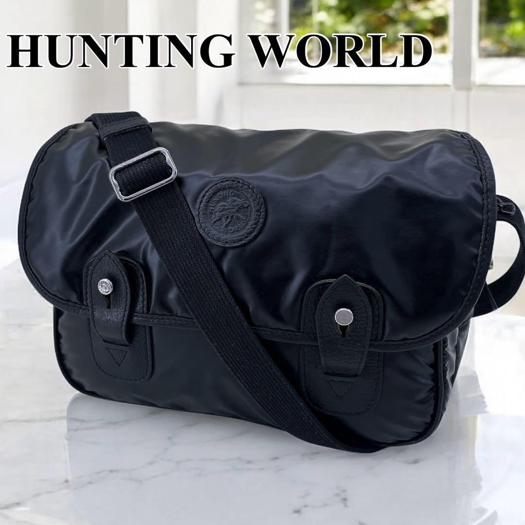 【美品】ハンティングワールド メッセンジャーバッグ サコッシュ バチュークロス