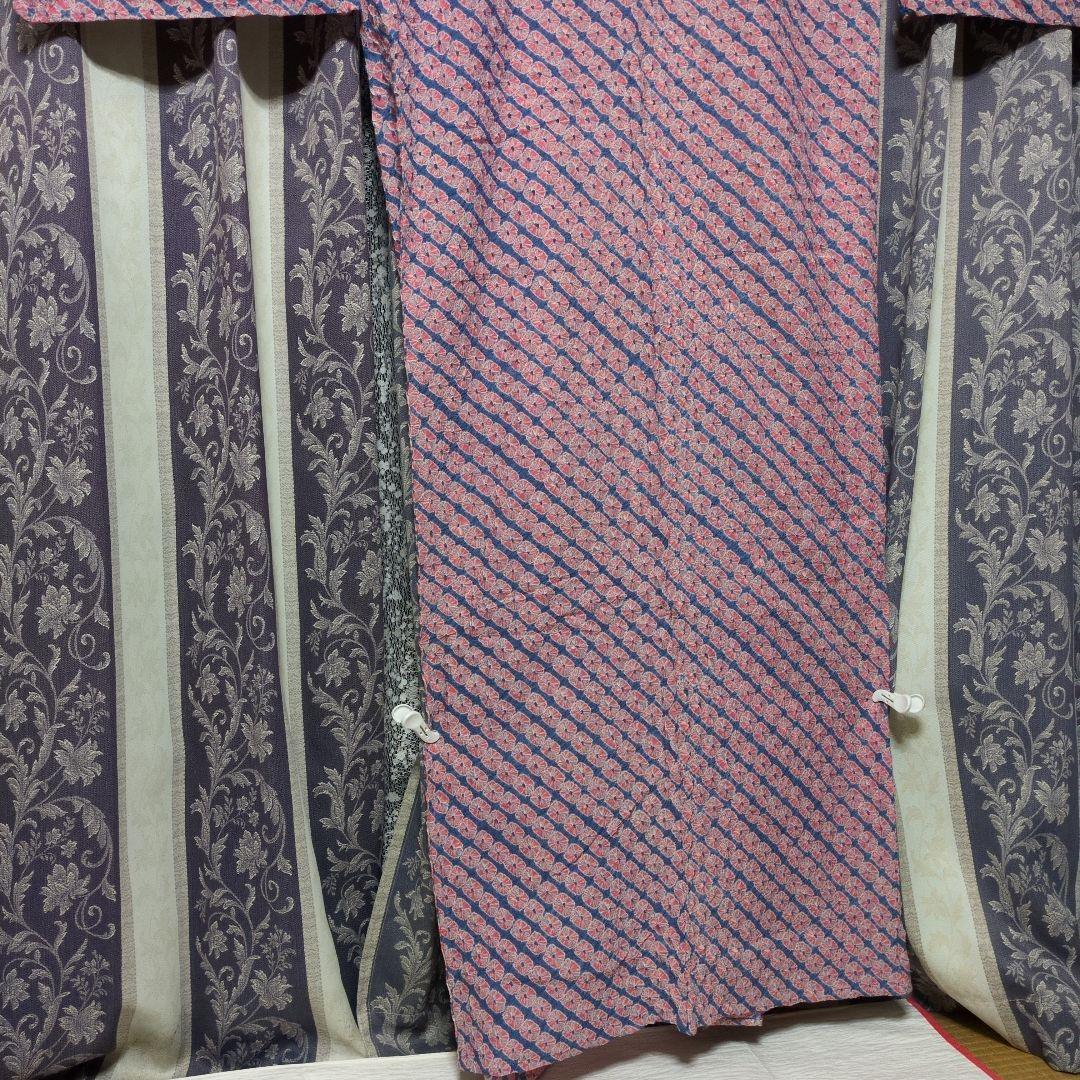 新品　木綿　総絞り　薄いピンク　薄い藍染　浴衣です。