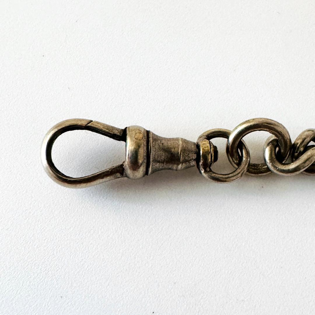 1901年★英国★アルバートチェーン/純銀製/アンティーク