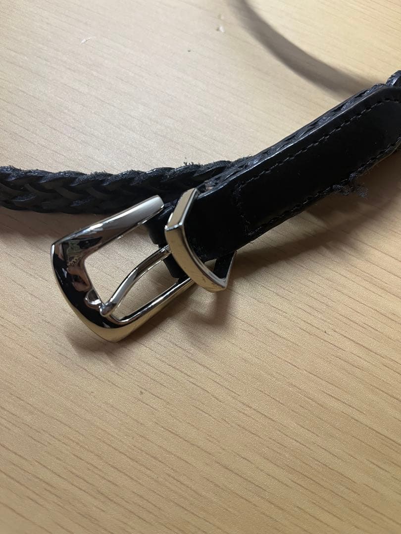 MBアイテム 三点尾錠　MBハイエンドレザーナローメッシュベルト　シルバー　S