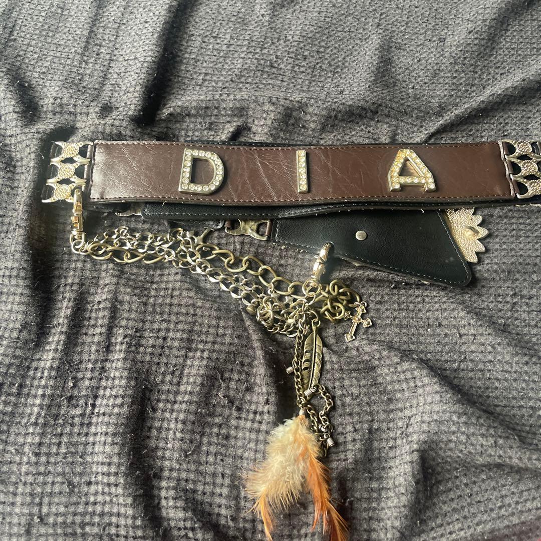 DIA装飾ブラウンレザー風ベルト