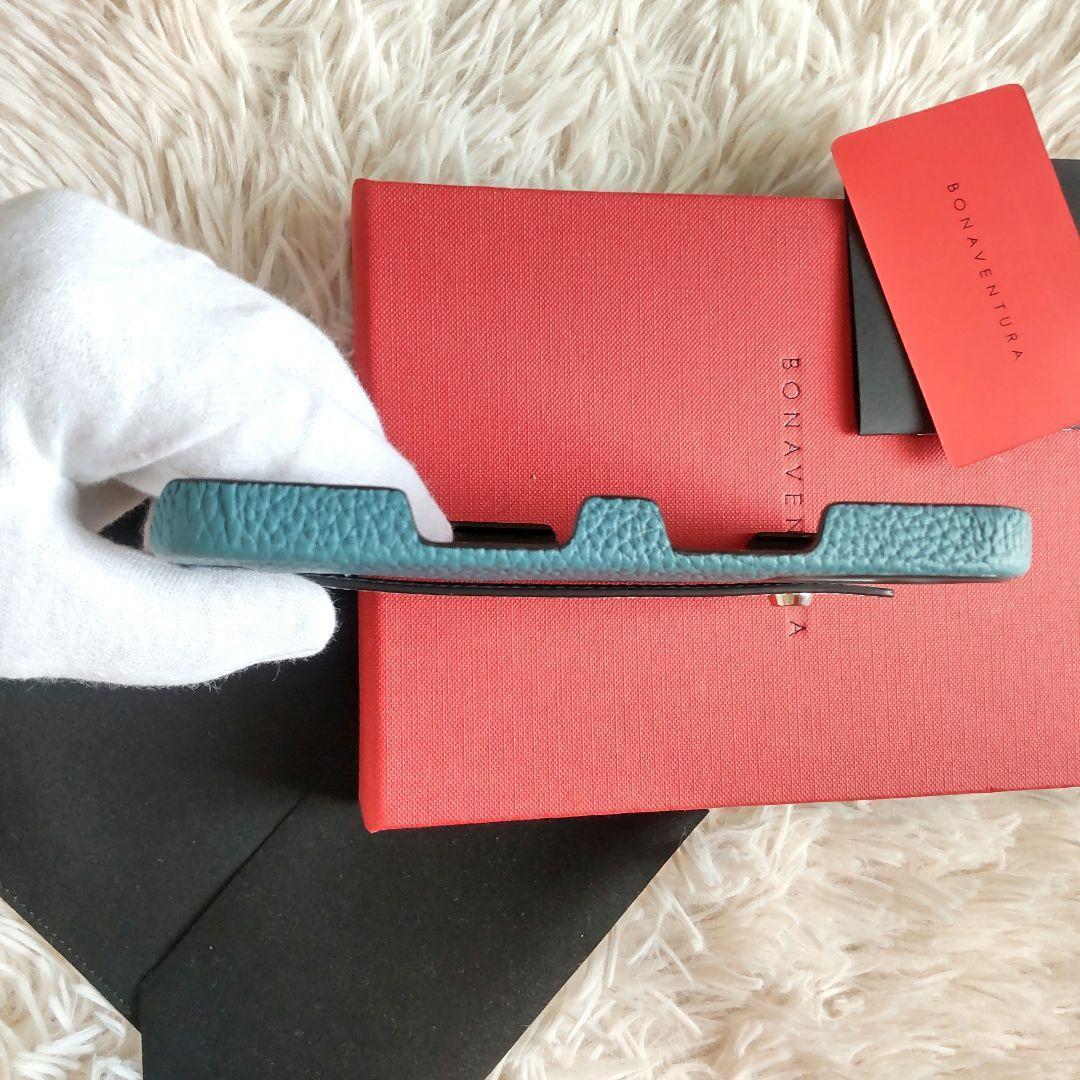 極美品✨BONAVENTURA iPhone 16 ハンドル付き 青 バイカラー