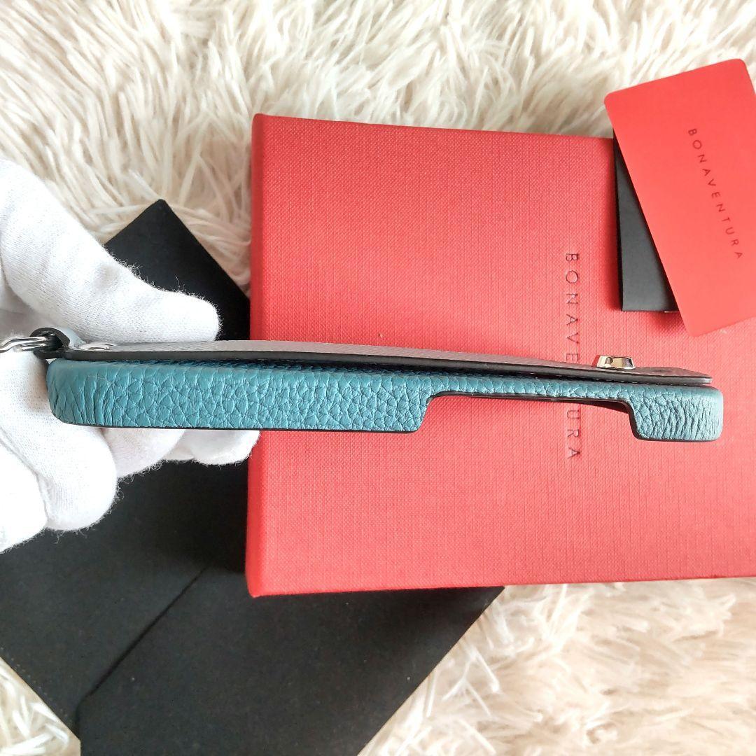 極美品✨BONAVENTURA iPhone 16 ハンドル付き 青 バイカラー