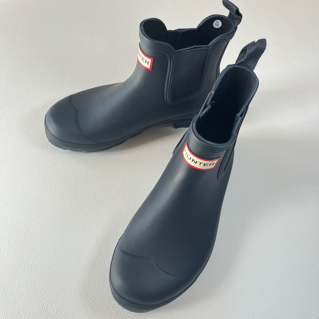 未使用級✨ハンター サイドゴア レインシューズ ネイビー　UK5 24