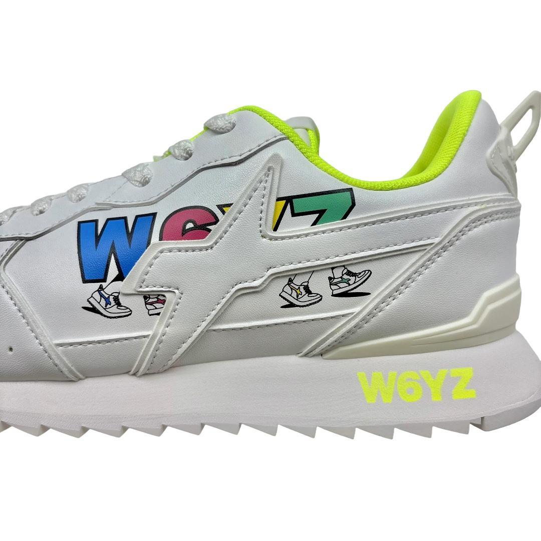 25AW限定モデル◆W6YZ◆ハンドペイント風　ローカットスニーカー　ホワイト