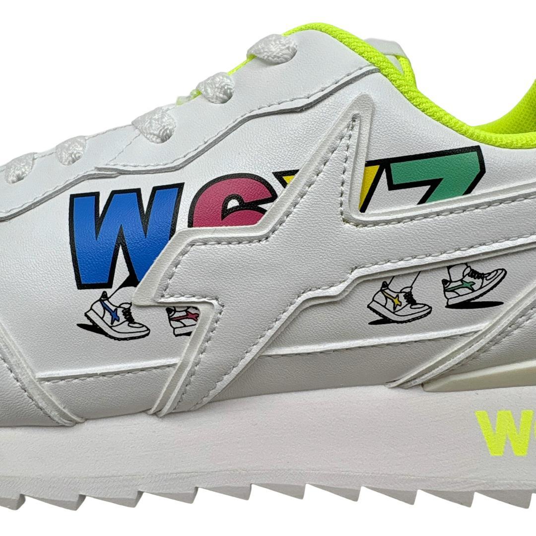 25AW限定モデル◆W6YZ◆ハンドペイント風　ローカットスニーカー　ホワイト