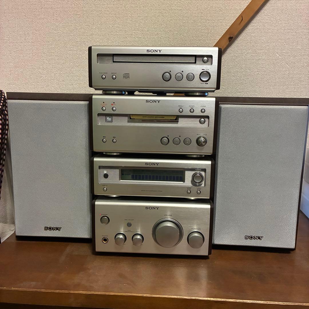 【訳ありお値打ち品】SONYシステムコンポ　CD•MD•チューナー　リモコン付
