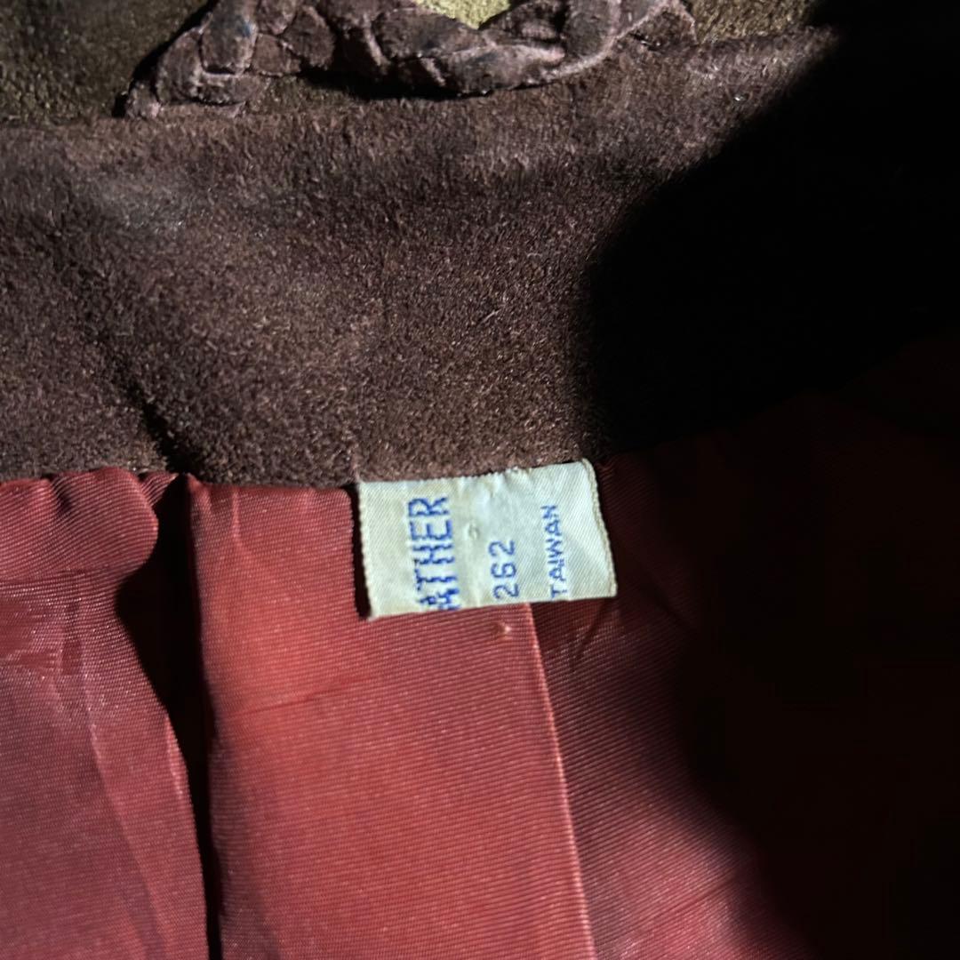 60s~ VINTAGE USA スエードジャケット ハーレクイン ダイヤ 短丈