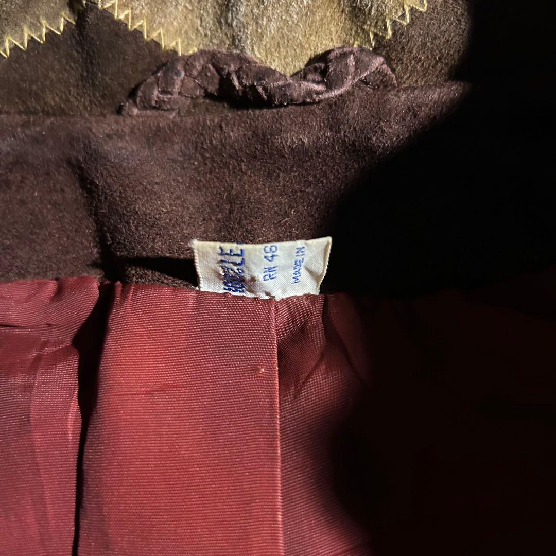 60s~ VINTAGE USA スエードジャケット ハーレクイン ダイヤ 短丈