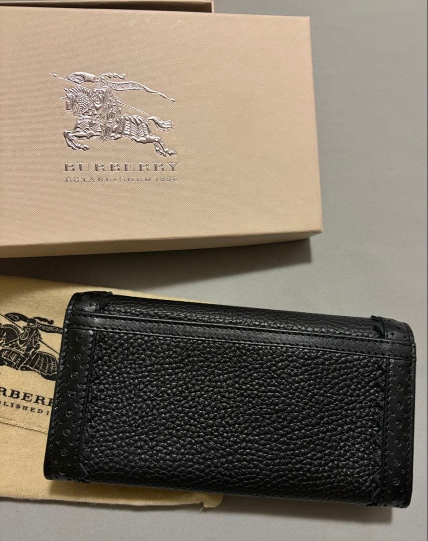 箱，保存袋付き！バーバリー 長財布 ブラック レザー BURBERRY