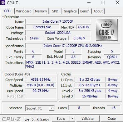 CPU Intel Core i7-10700F CPU LGA 1200