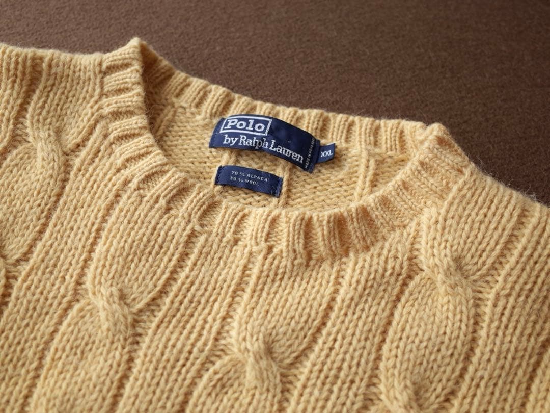 ポロラルフローレン アルパカ70 / ウール30 ケーブル編み ニット セーター
