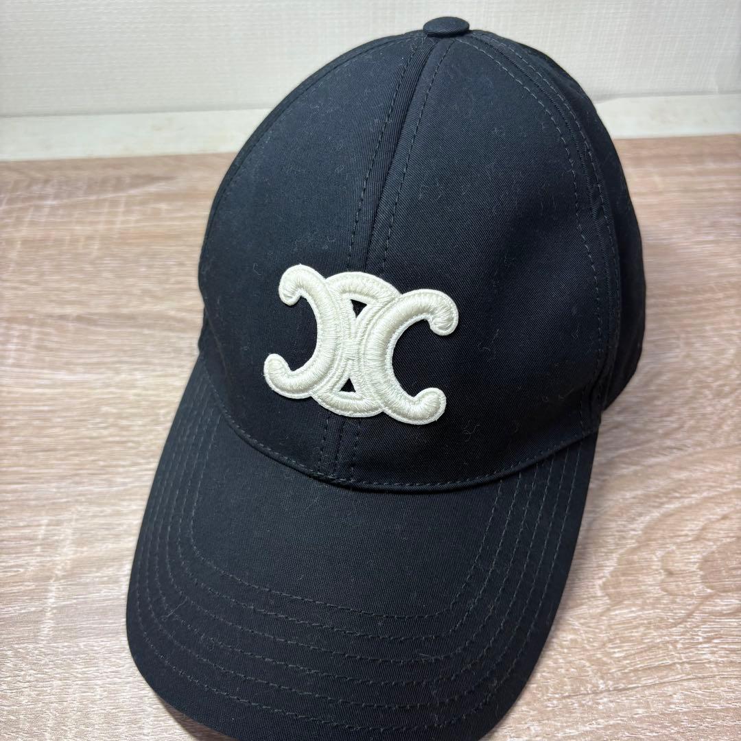 CELINE 黒 ベースボールキャップS