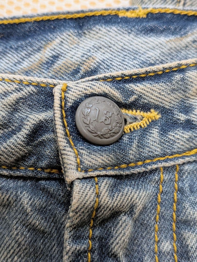 R13／double classic shredd hem／ダメージデニム