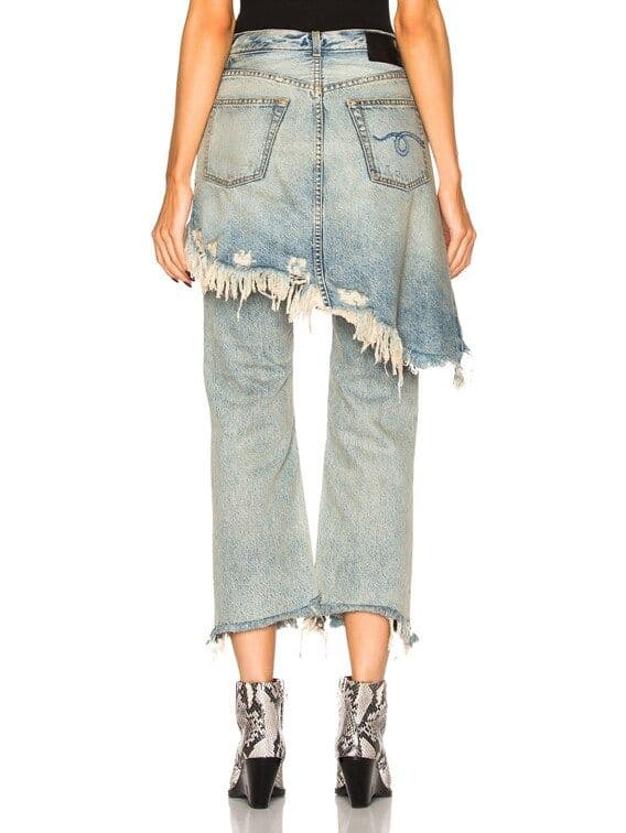 R13／double classic shredd hem／ダメージデニム