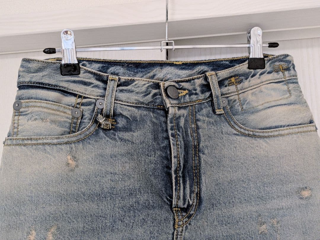 R13／double classic shredd hem／ダメージデニム