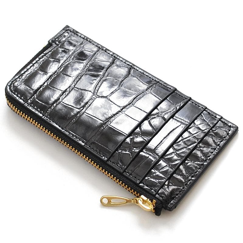 ■新品　送料込み■本クロコダイル　鰐革　男女兼用　フラグメントウォレット　ENA