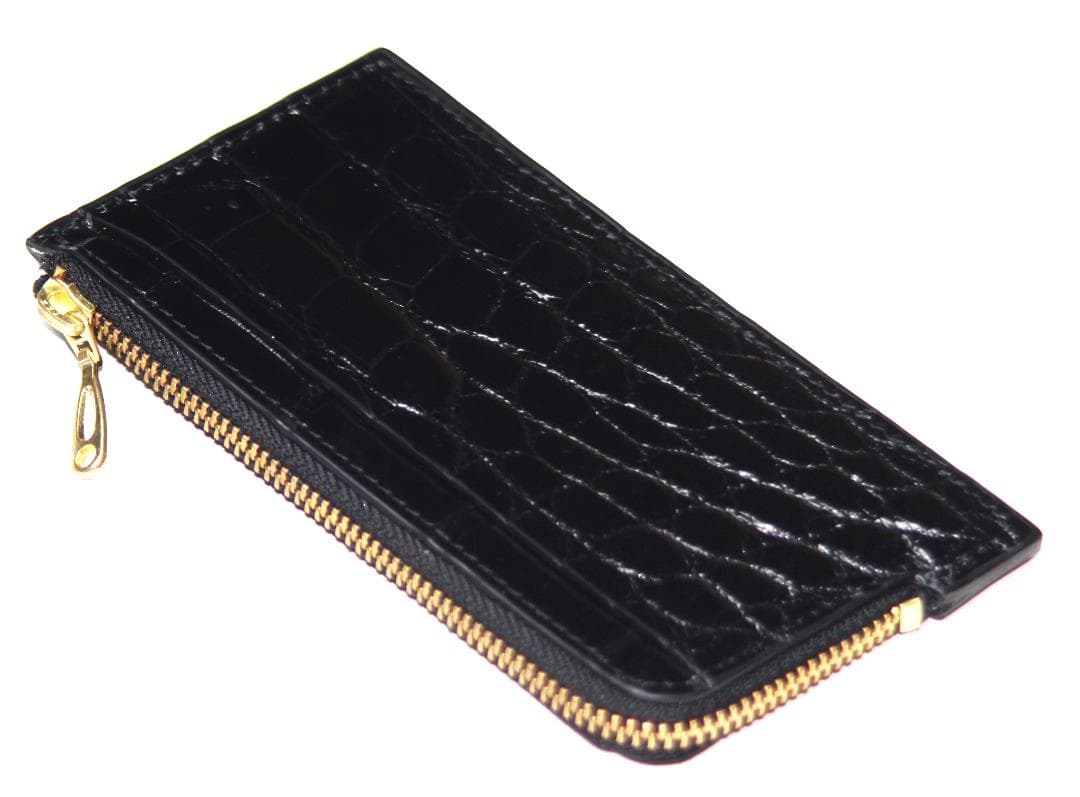 ■新品　送料込み■本クロコダイル　鰐革　男女兼用　フラグメントウォレット　ENA