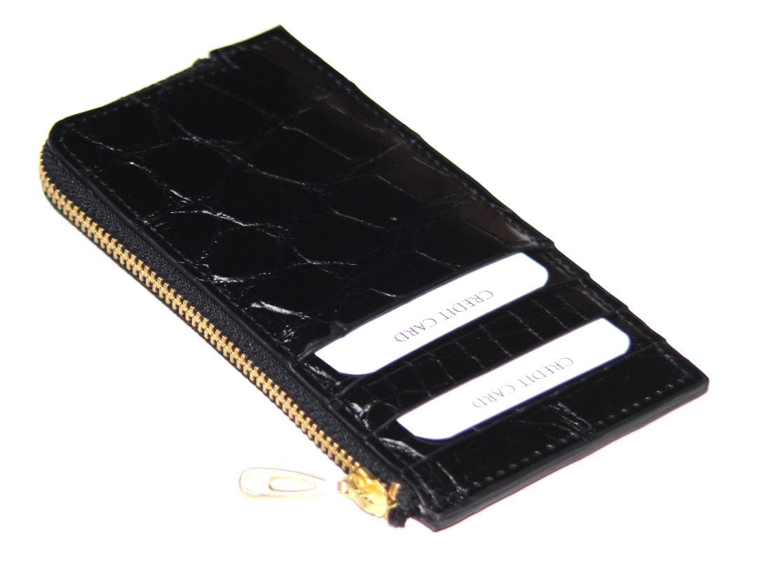 ■新品　送料込み■本クロコダイル　鰐革　男女兼用　フラグメントウォレット　ENA