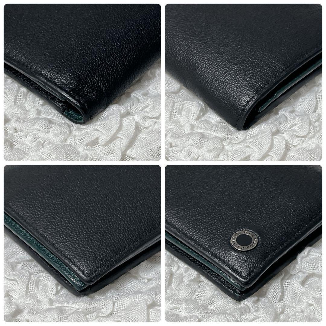 現行品✨BVLGARI ブルガリ ブルガリマン 二つ折り　財布 バイカラー　黒