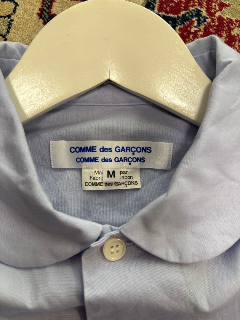 COMME des GARÇONS コムコム　ライトブルー　丸襟　長袖シャツ M