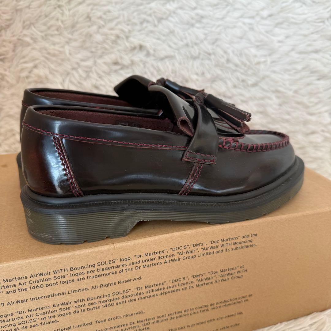 Dr.Martens バーガンディ タッセル付きレザー ローファー UK3