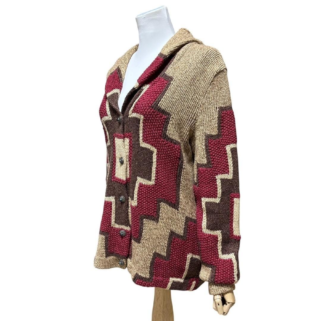 ラルフローレン　ネイティブ　ナバホ柄　コンチョボタン　ニットカーディガン　M