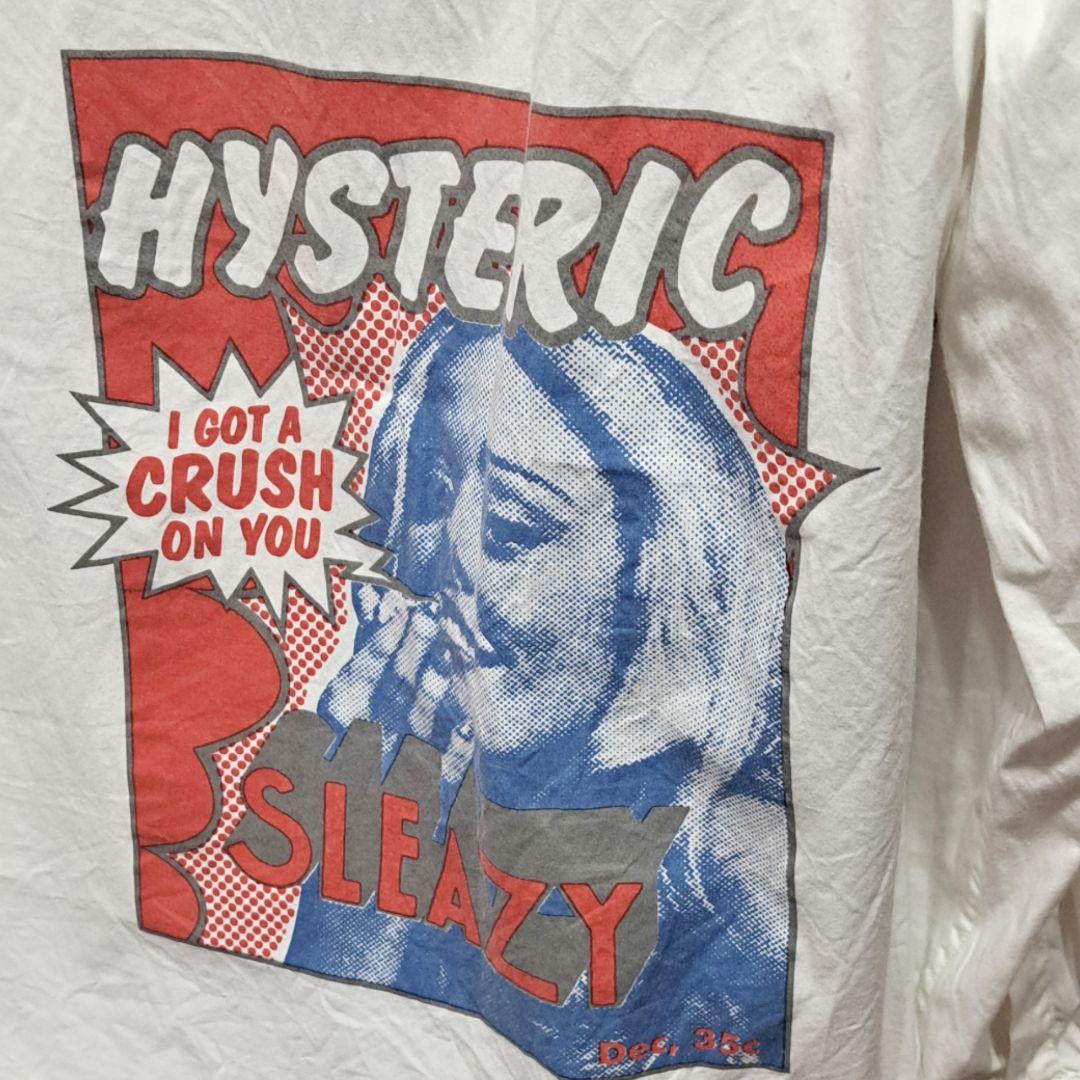 ヒステリックグラマー　ガールロゴ　プリント　長袖シャツ　ホワイト　L