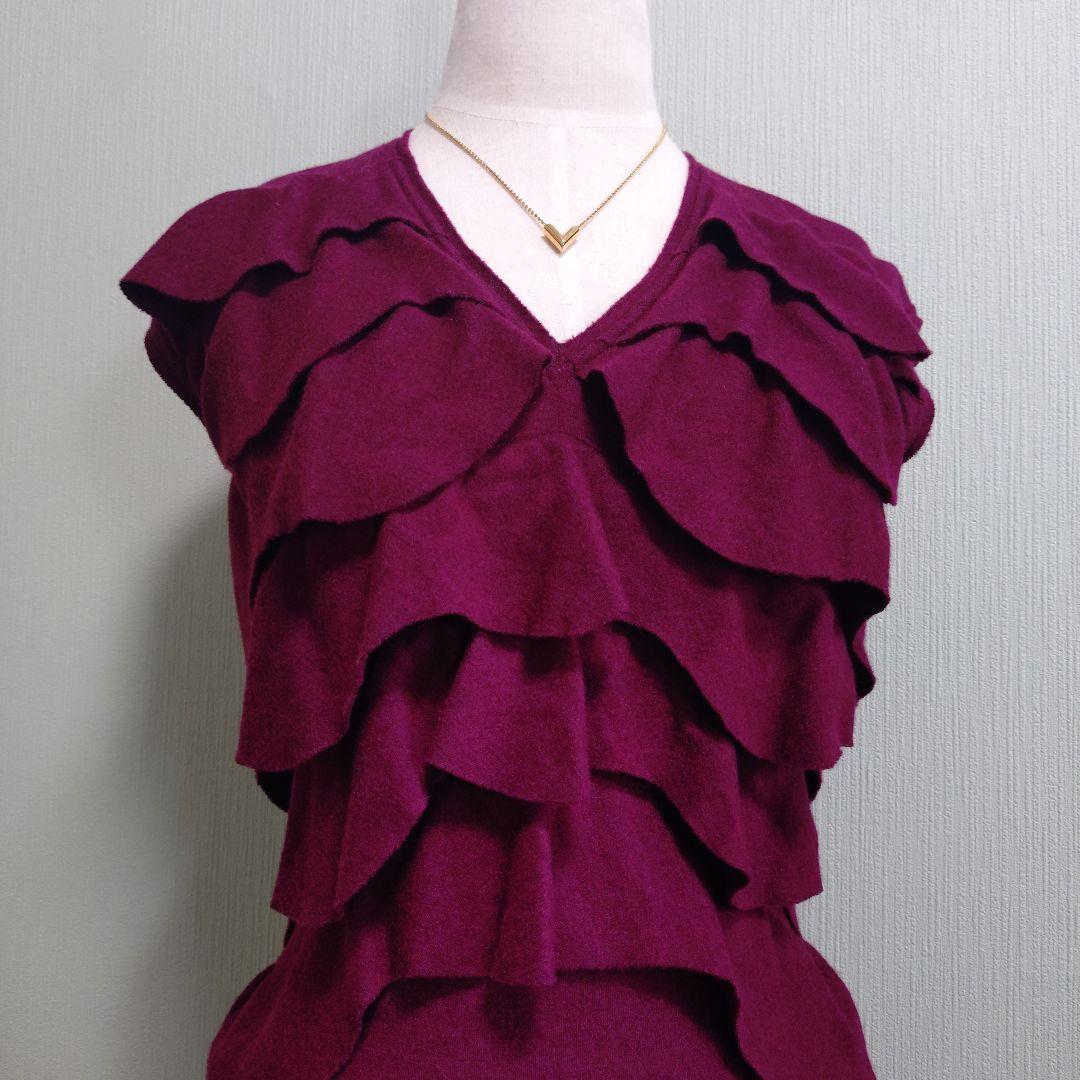 FENDI フリースウール100％ フリルワンピース