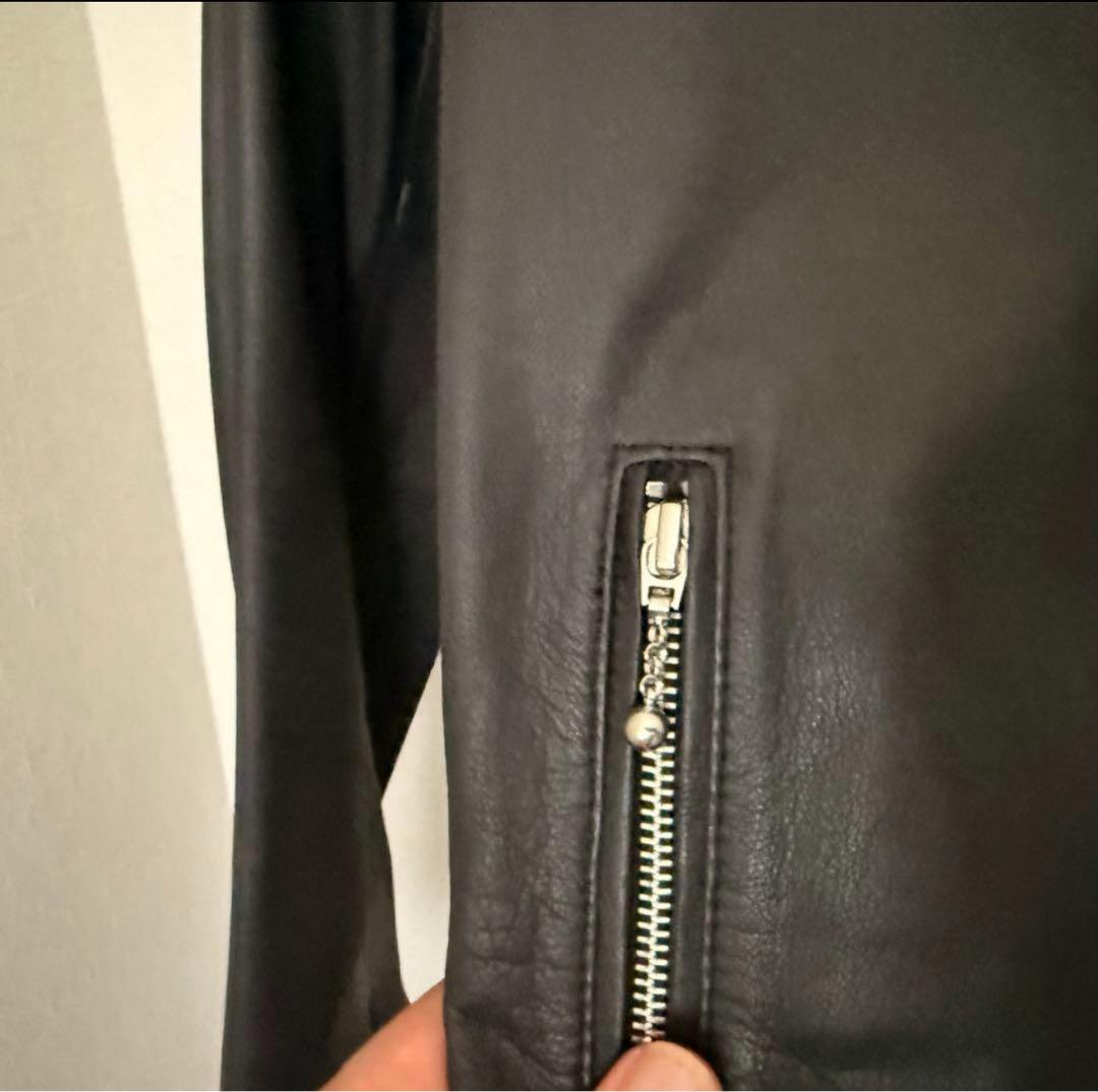 SHIPS JET BLUEシップス シンプルなリアルレザーjkt.L極美