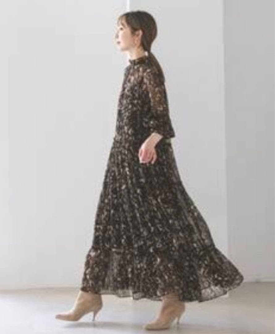 NOBLE レオパード柄マキシワンピース