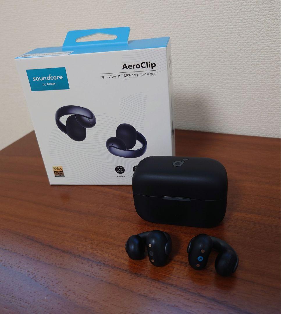 Anker Soundcore Aero Clip ワイヤレスイヤホン ブラック