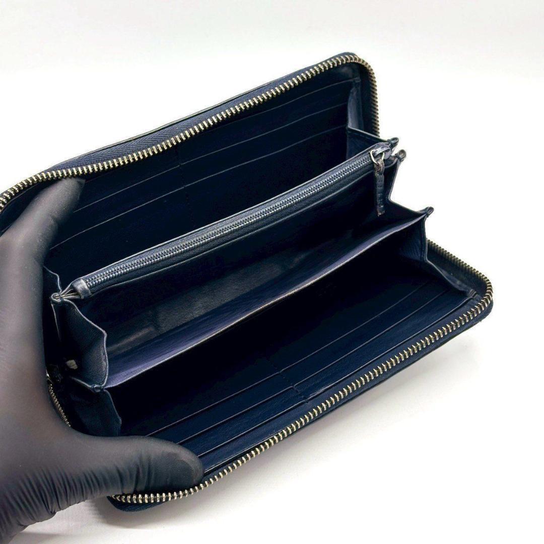 し*う様 グッチ　ラウンドファスナー マイクロシマ 長財布 8カード レザー　ネ