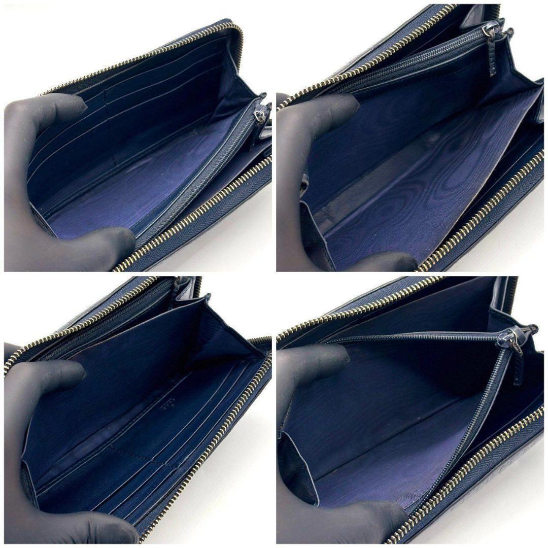 し*う様 グッチ　ラウンドファスナー マイクロシマ 長財布 8カード レザー　ネ