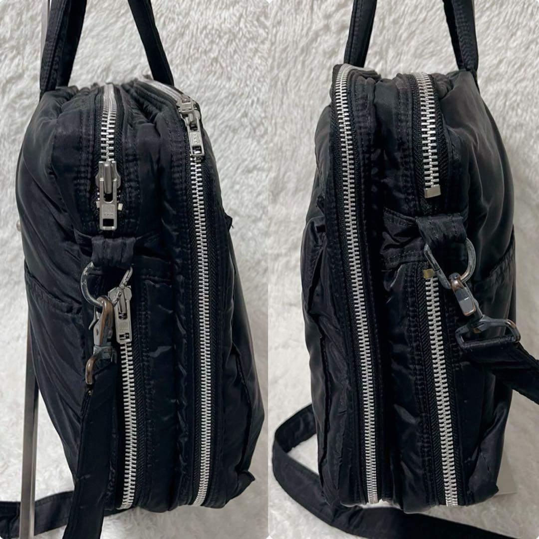 【美品】PORTER タンカー　2層　マチ拡張　ブリーフケース　ブラック