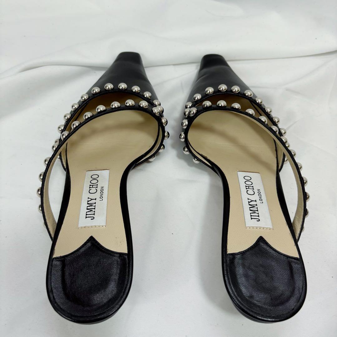 美品✨　JIMMY CHOO ジミーチュウ　ミュール　カーフ　レザー　スタッズ