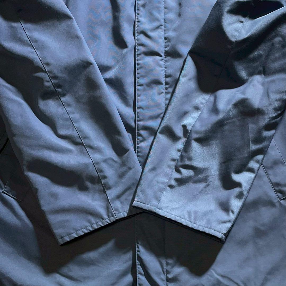 HERMES エルメス コート 52 ブルー ナイロン 中綿入り ジャケット