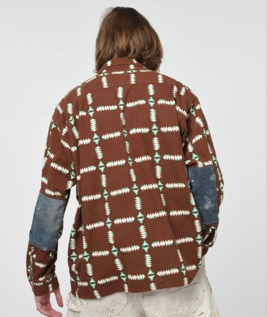トップス bowwow NAVAJO PRINT FLANNEL SHIRT AGED