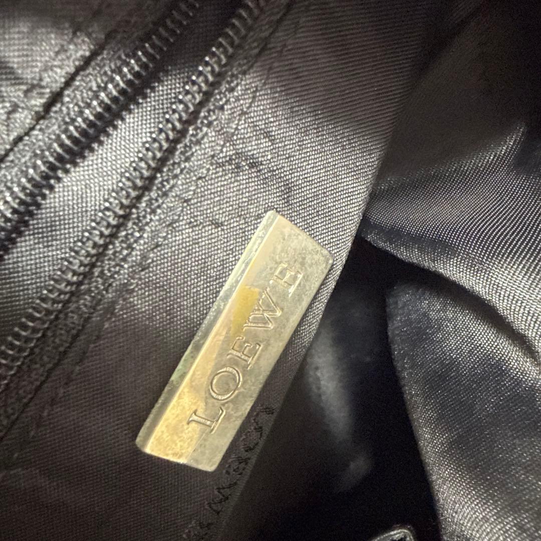 ロエベ ヴィンテージ ショルダーバッグ スエード × レザー