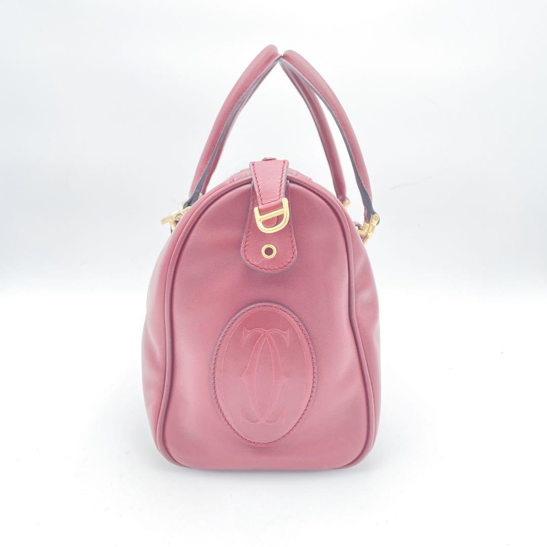 ✨️美品✨️ カルティエ マストライン ボストン バッグ レザー ボルドー