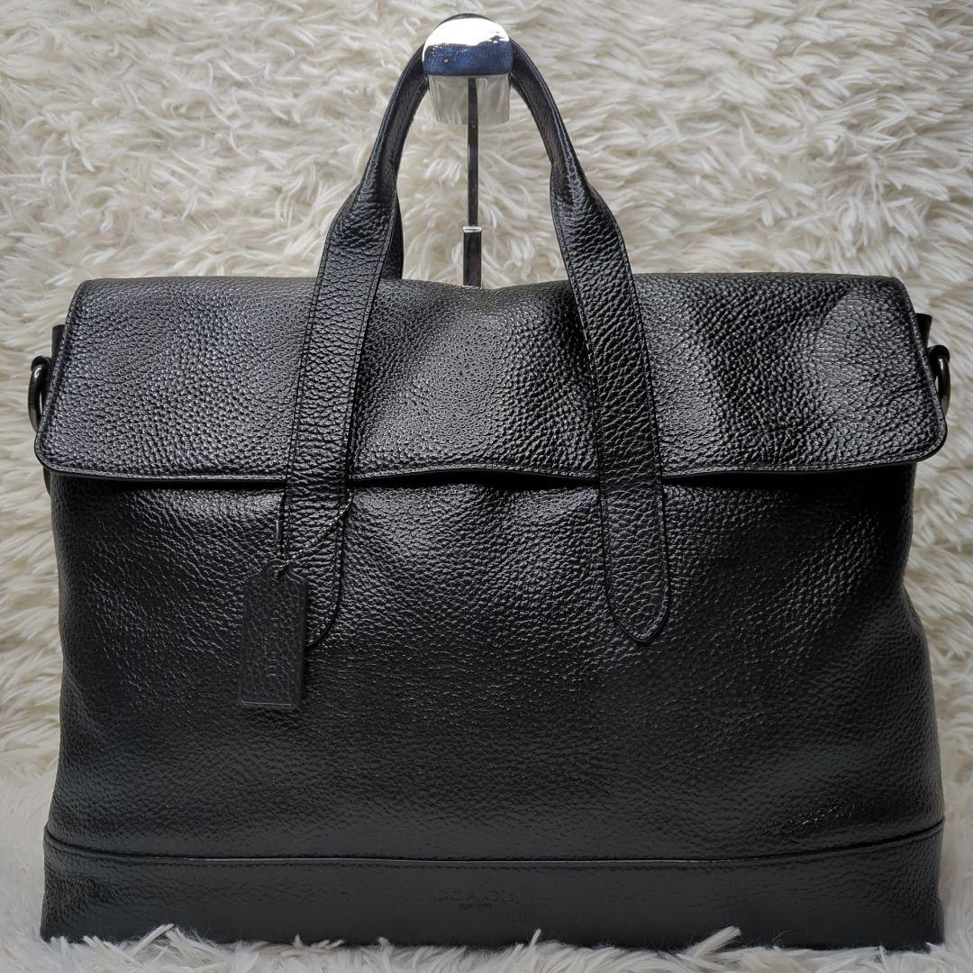 美品✨コーチ ハミルトン ブリーフケース シボ革 黒 A4可 多収納 75757