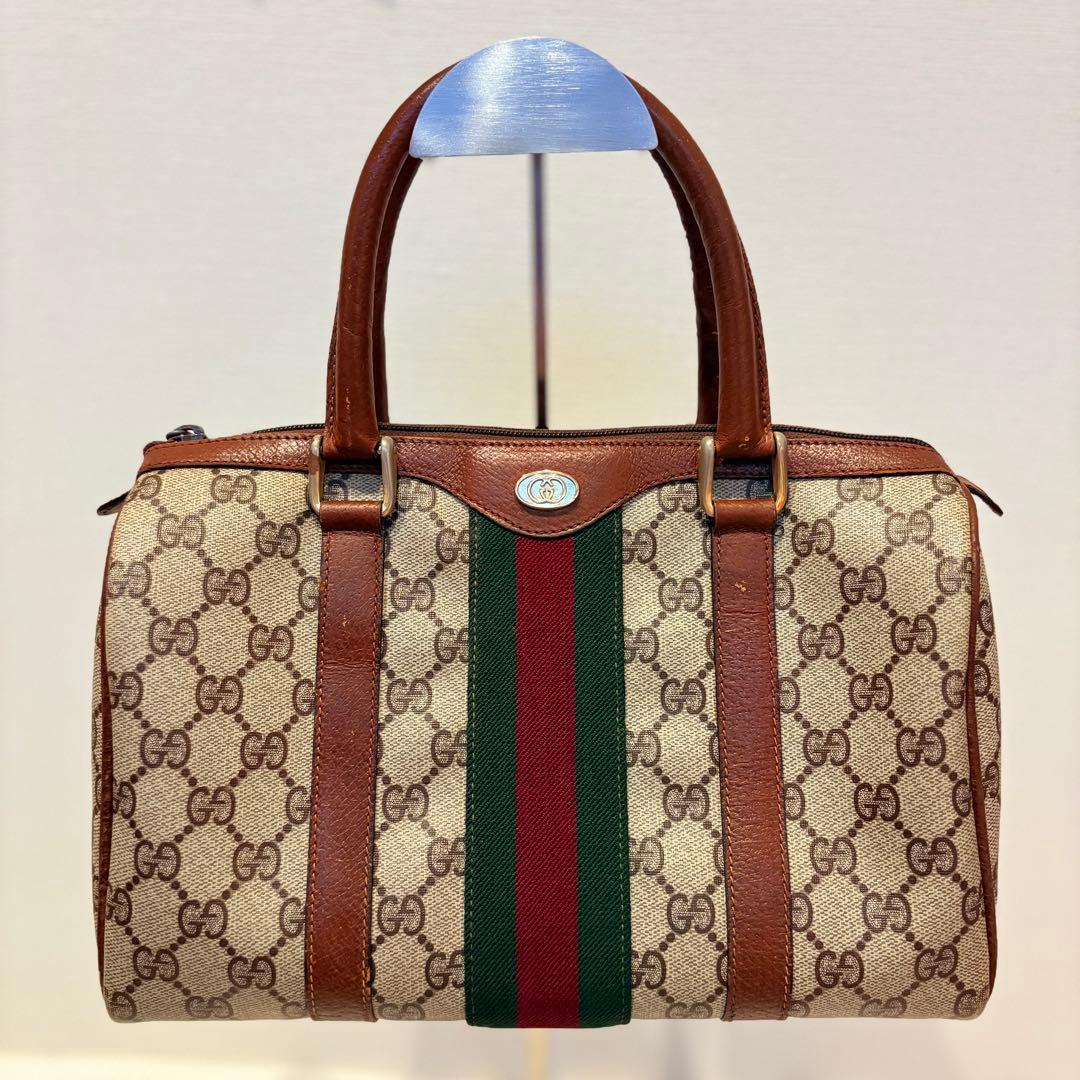 GUCCI グッチ GG ボストン オールドグッチ 総柄 ミニボストン 大容量