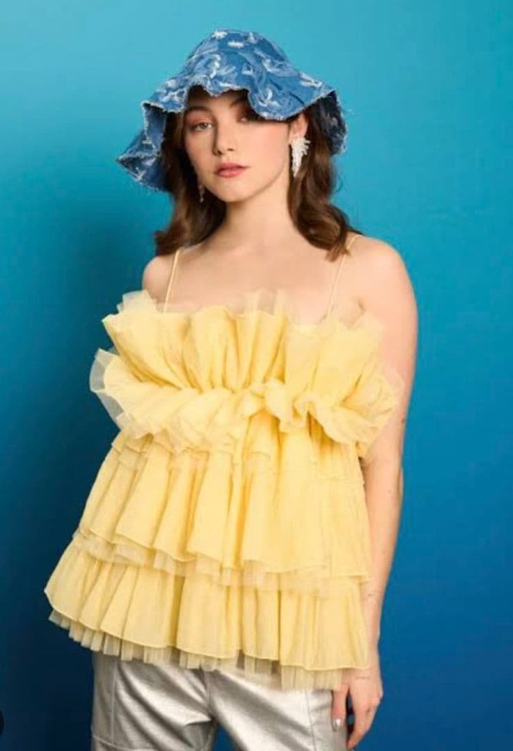 sister jane フリルイエロートップス S